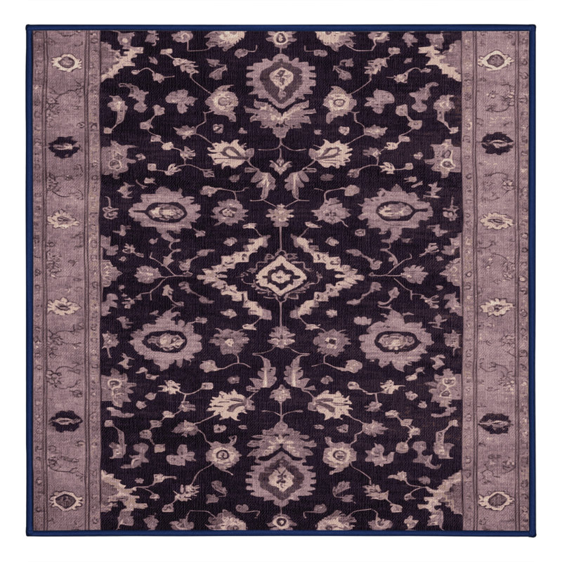 Tapis mauve lavable à la machine, Carré 5 pi