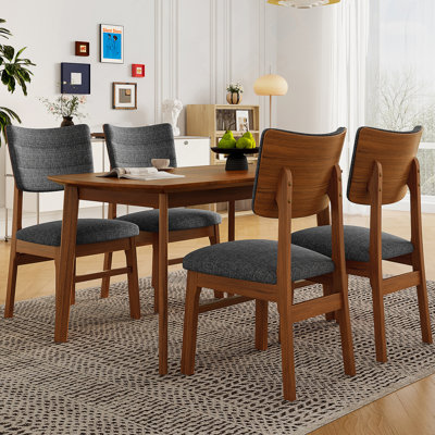 Ensemble de table de salle à manger, table de cuisine en bois avec 4 chaises rembourrées pour la cuisine et la salle à manger