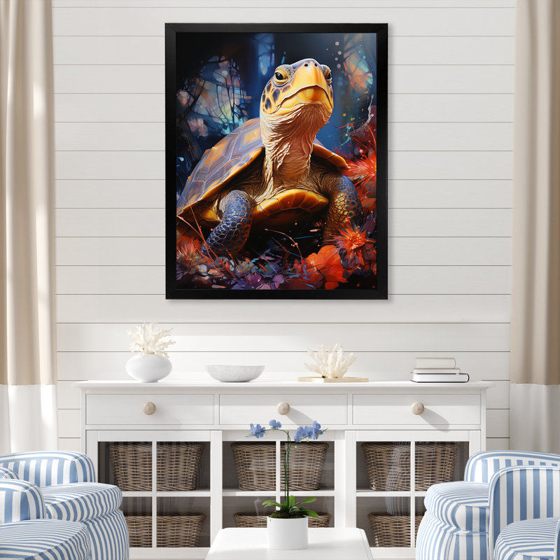 Voyage expressionniste sur toile, H 44 po x l 34 po x P 1,5 po, Cadre simple noir