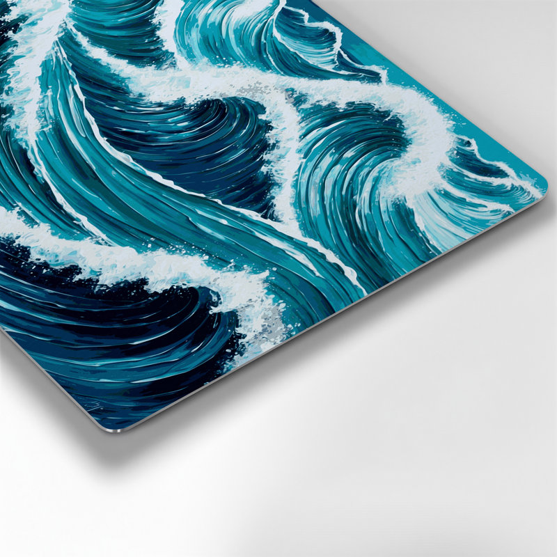 Hawaiian Wave Curls, art mural en métal vert, H 16 po x l 20 po