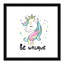 «Be Unique», impression sur papier licorne-47848668-47848658