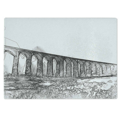 Tempered Glass The Ribblehead Viaduct in Yorkshire in Abstract Chopping Board