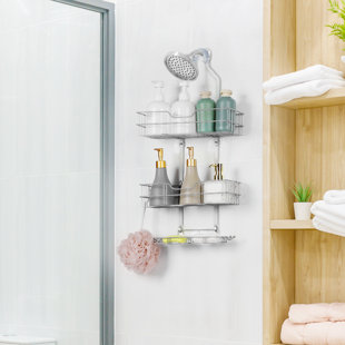 Zenna Home Satin Chrome Aluminum 1-Shelf Hanging Shower Caddy 10-in x  7.25-in x 3-in in the Bathtub & Shower Caddies department at