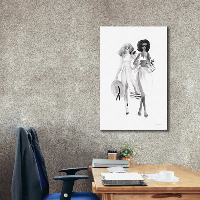 Art mural sur toile Epic Graffiti «Paris Girlfriend 4 Bw» par Mercedes Lopez Charro