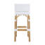 Tabouret de bar à dossier bas en rotin de 30 po de hauteur Estella, blanc lisse-836957-836956