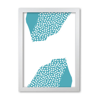 Teal Abstract Mountain Polka - Print