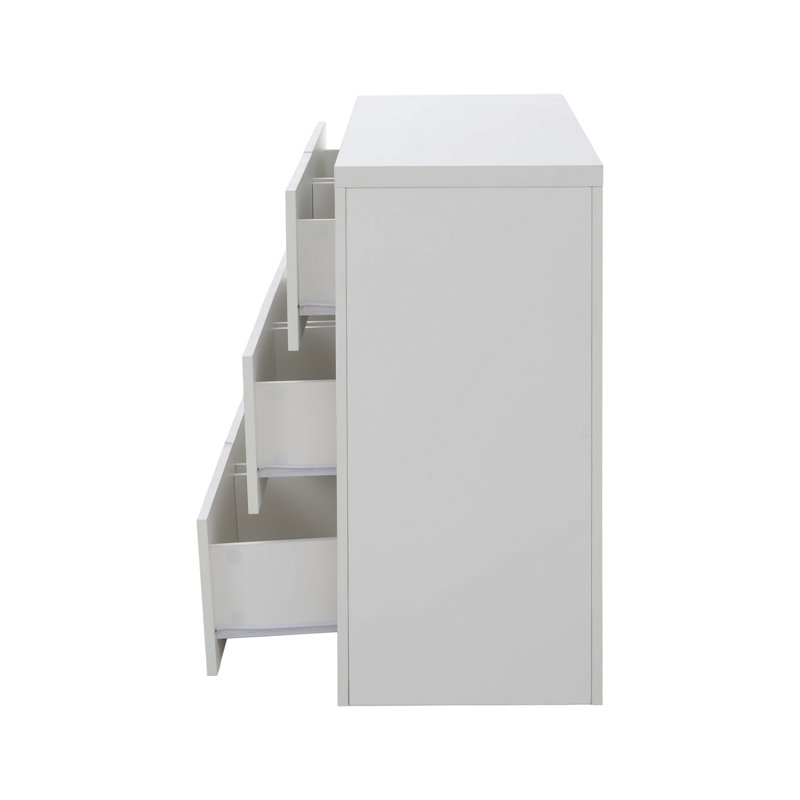Six tiroirs, bureau amovible, trois compartiments de rangement, table multifonctionnelle blanche à six pompes