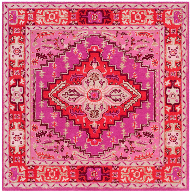 Tapis oriental en laine touffeté à la main Blokzijl, Carré 7 pi