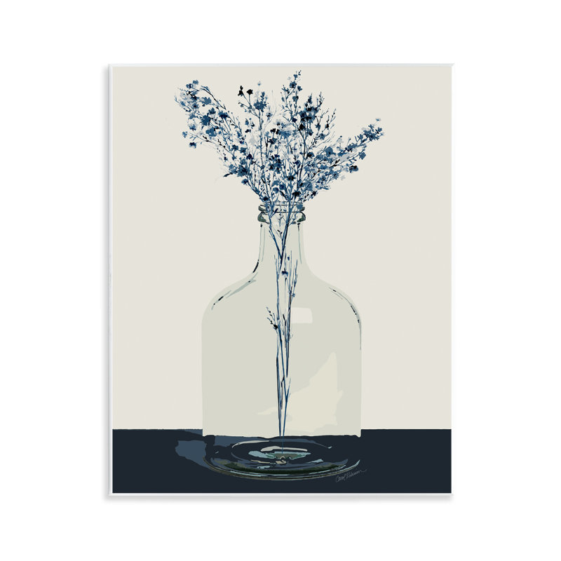 Art mural, fleurs sauvages dans un vase en verre par Carol Robinson
