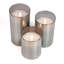 3 Pack Grey Glass LED Light Up Authentic Flame Candles
