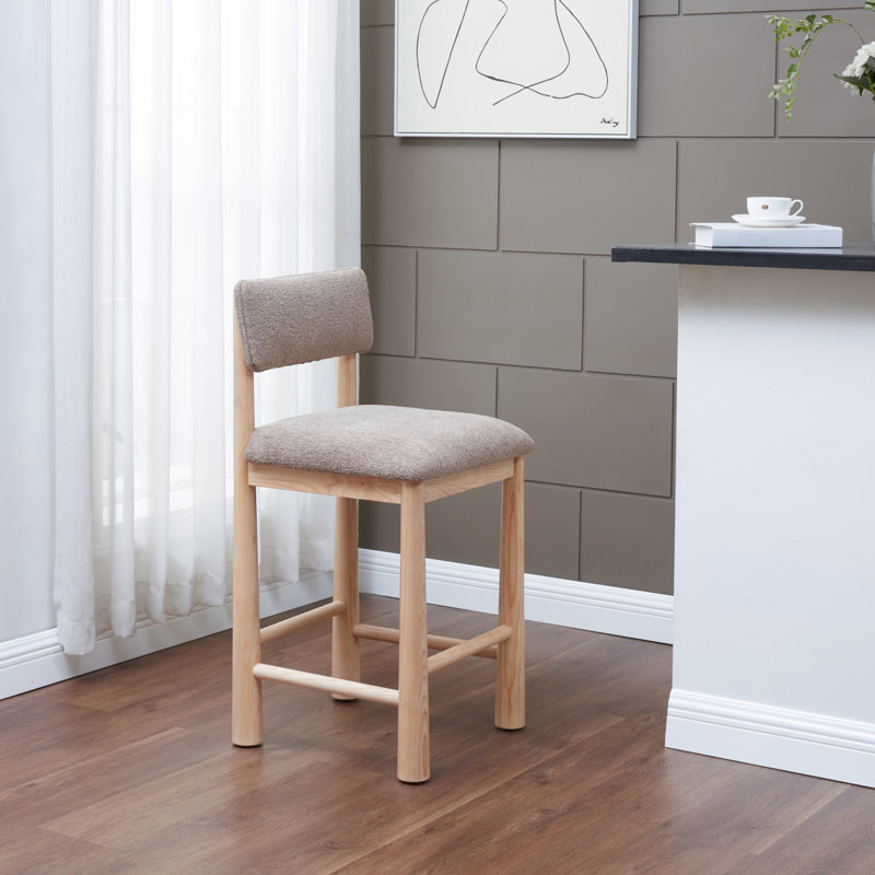 Tabouret Boston Boucle, Brun clair, Tabouret de comptoir (siège d'une hauteur de 26 p