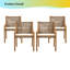Chaises de salle à manger d'extérieur en bois d'acacia et osier avec coussins crème - capacité de 400 lb (ensemble de 4)