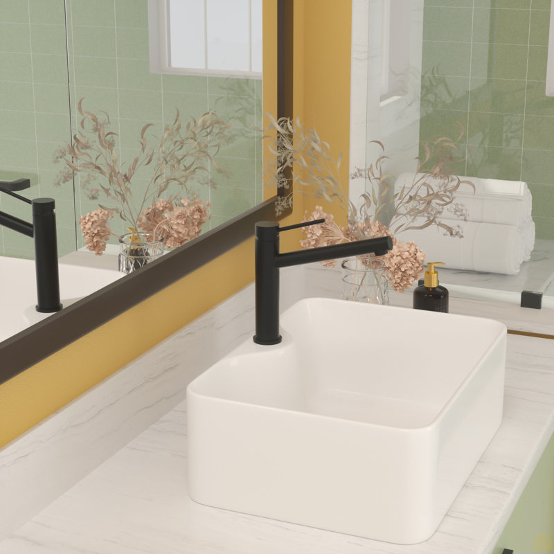 Lavabo de salle de bain vasque rectangulaire en céramique 16 po x 12 po