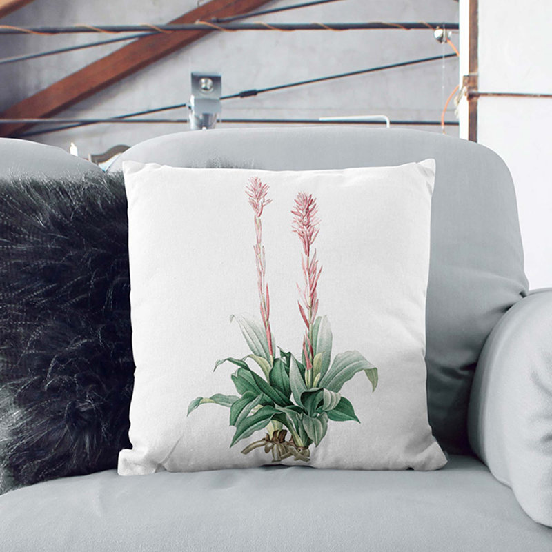 Floral Square Throw Cushion, 40cm H x 40cm W x 15cm D, Black