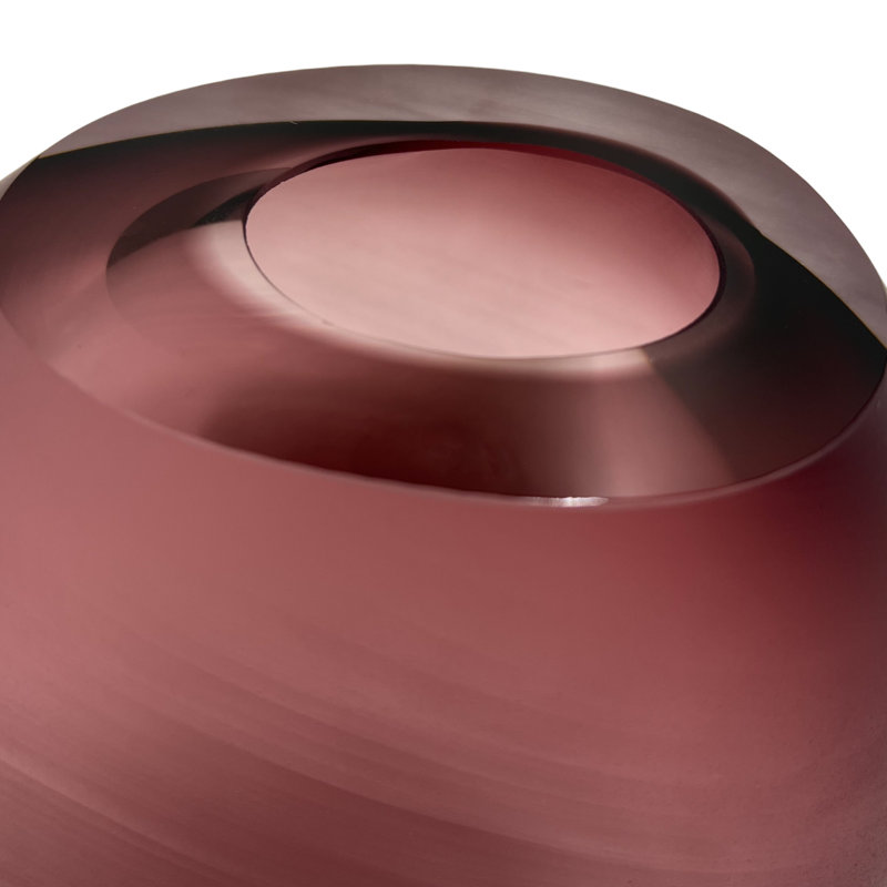 Afifa Handmade Glass Table Vase, 7.50" H x 6.70" W x 4.90" D