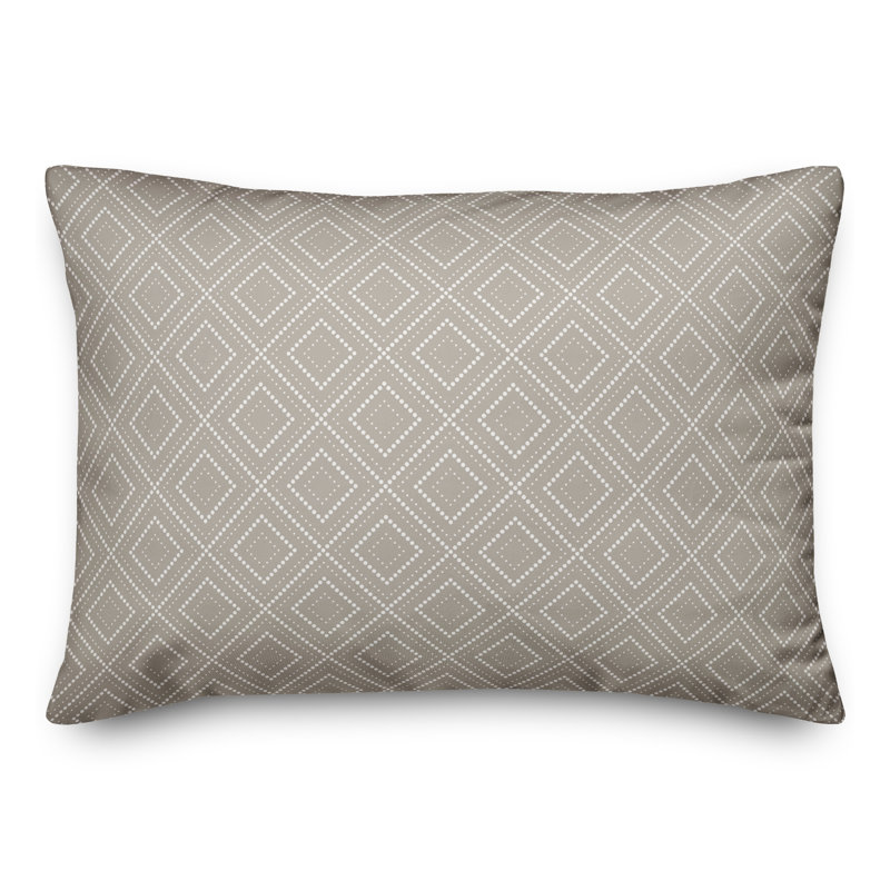 Geometric Outdoor Reversible Throw Pillow, Gray