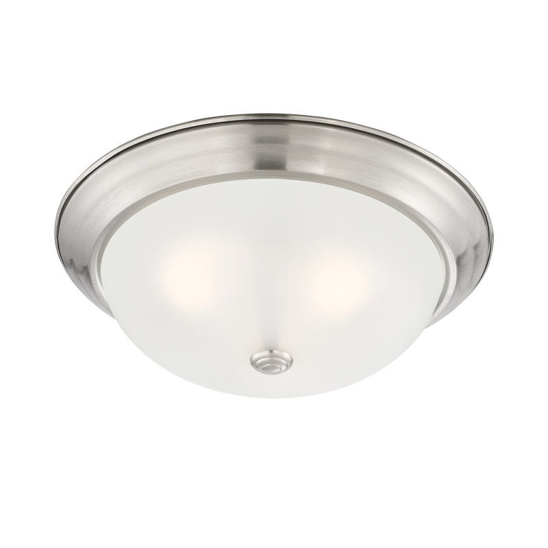 Middle Village Glass Flush Mount, Satin Platinum