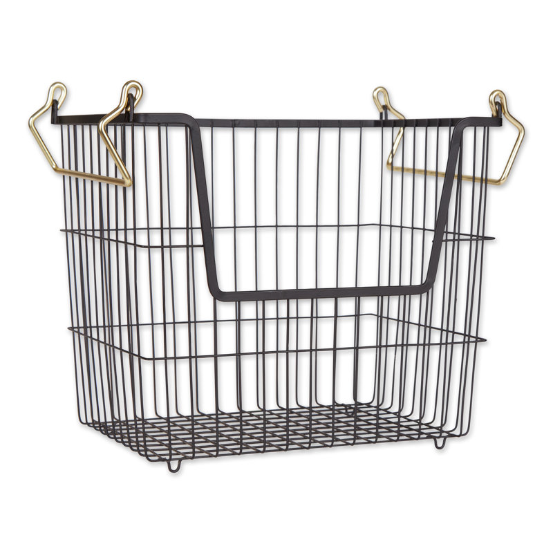 Rebrilliant Decorative Bin, Black/Gold, 10.8'' H x 9.8'' W x 12.6'' D