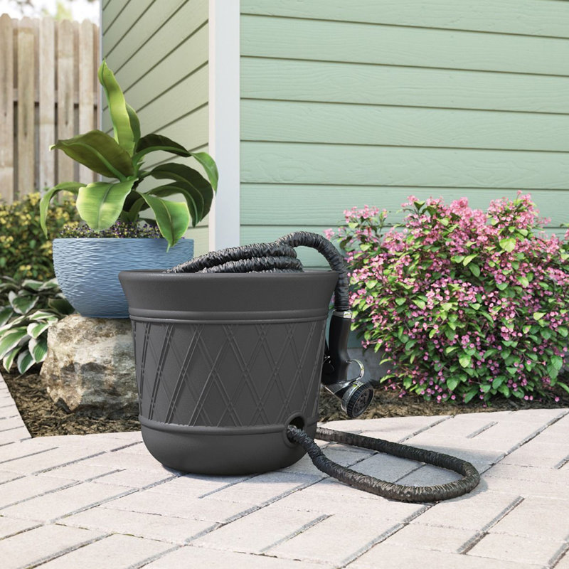 Peppercorn Resin Decorative Outdoor Garden Hose Storage Pot