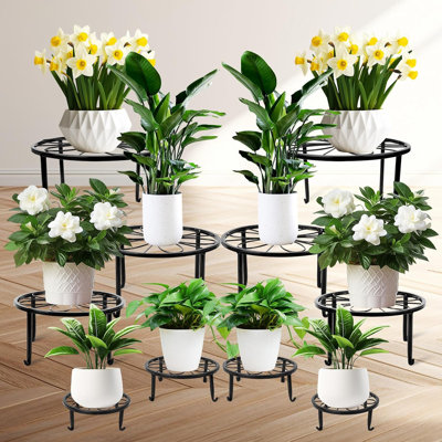 Paquet de 10 supports à plantes, supports à plantes en métal pour plantes d'intérieur et d'extérieur