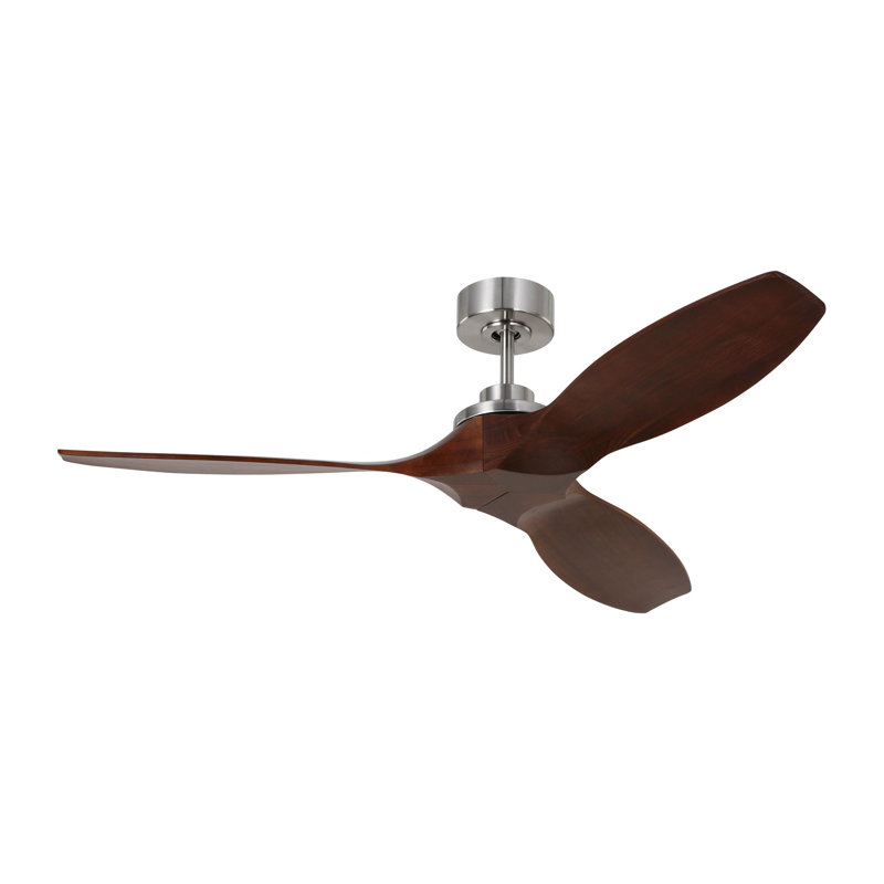 Collins 52-inch indoor/outdoor Energy Star smart ceiling fan in aged pewter finish with light grey weathered oak blades, handheld remote control included, and compatible with Alexa, Google Home, and Bond Home Action from Visual Comfort Fan