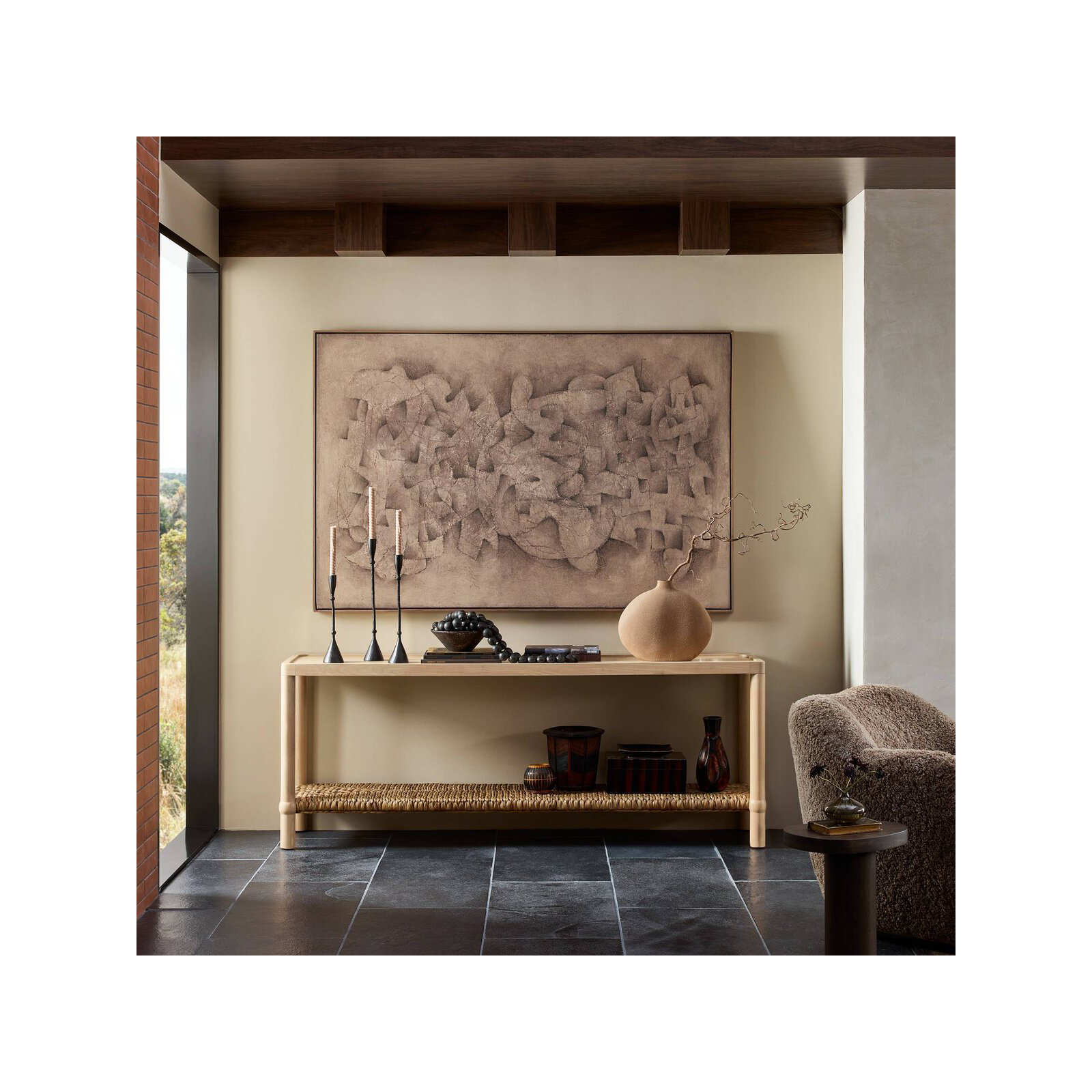 Gabriella Console Table, Light Natural Sungkai