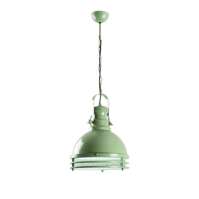 Elegant Mint Metal Chandelier, Ø11.8 x 15.7 inches | Non-Adjustable Height 35.4 inches | 1 x E27 Socket (Max 40W) | Stylish Lighting Fixture for Dining Room & Living Spaces | Modern Design, Durable Construction