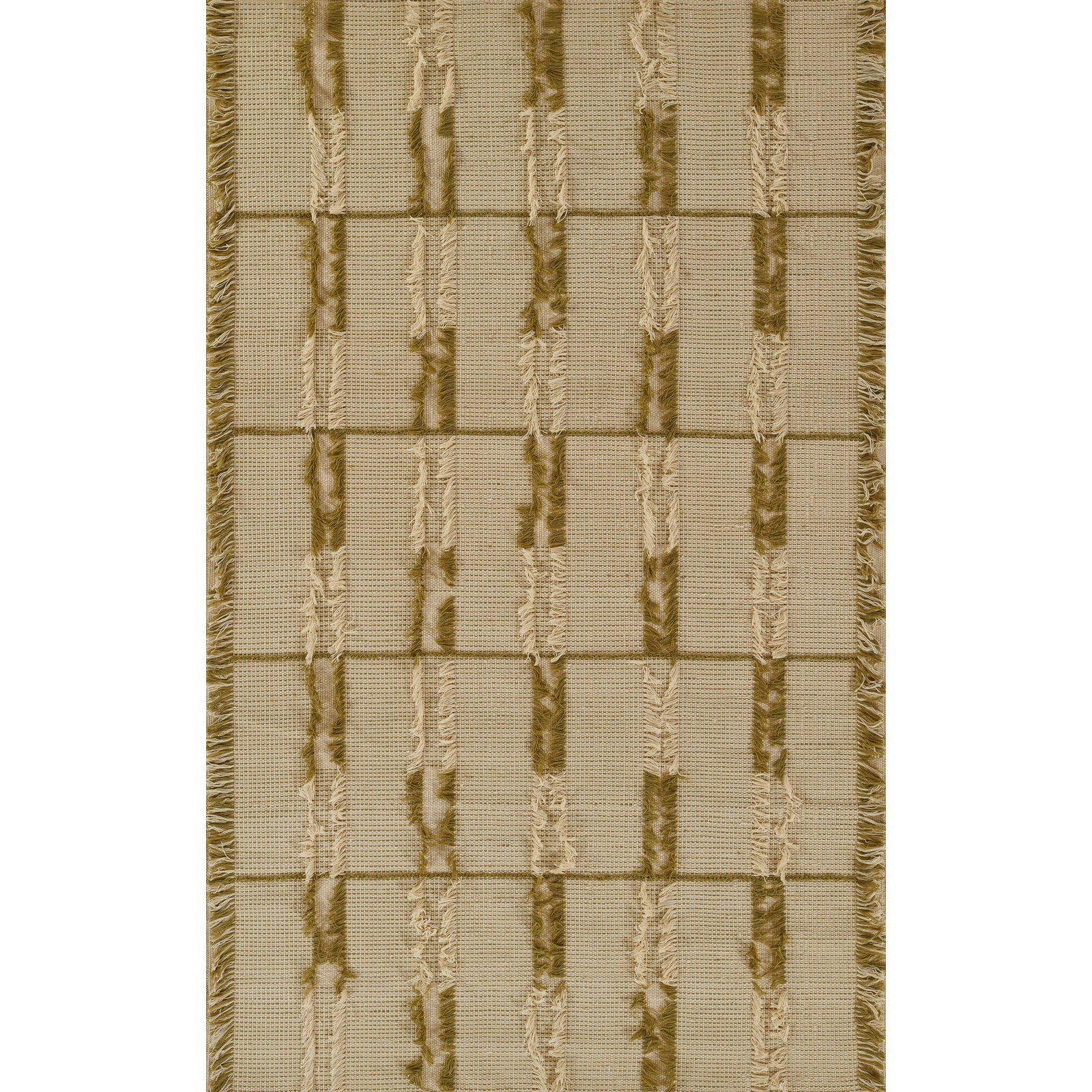 Ganya Handmade Recycled P.E.T Green Indoor/Outdoor Rug, Rectangle 3'6" x 5'6"