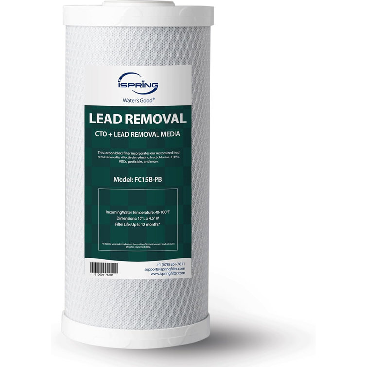 iSpring FC15B-PB 4.5” x 10” Lead, Arsenic, Cadmium, Chlorine Reducing Whole House Water Filter, Fits iSpring WGB21B-CPB Series