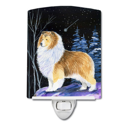 Starry Sheltie Ceramic Night Light