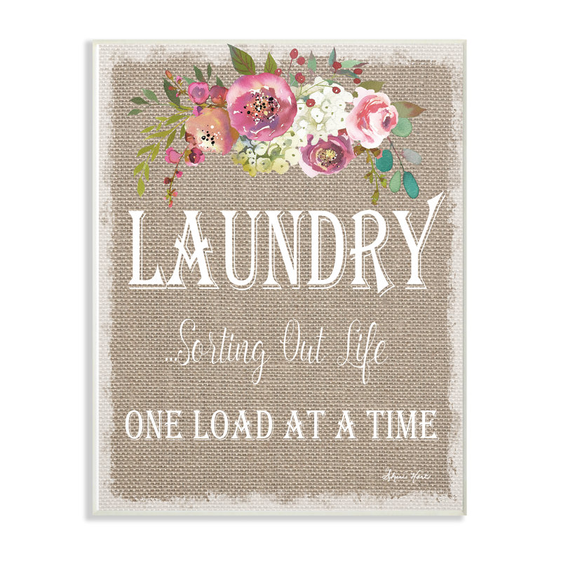 «Floral Laundry Sorting Life», reproduction d'art textuel sur toile, Plaque murale, H 19 po x l 13 po