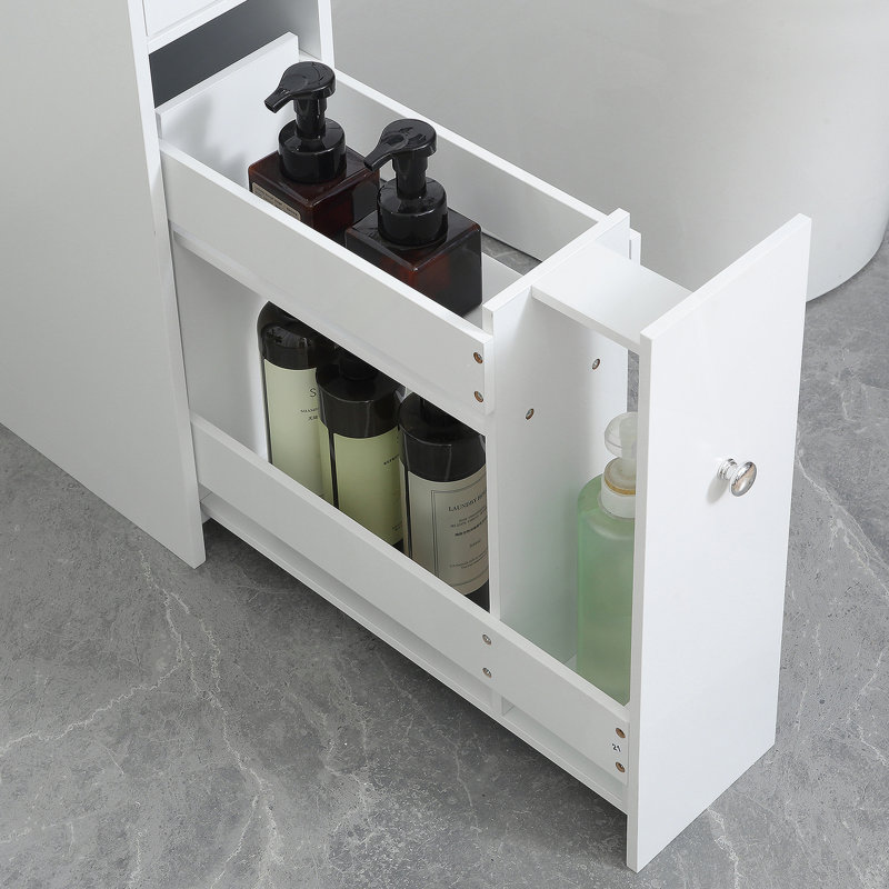 Wooden Narrow Modern Bathroom Furniture Cabinet