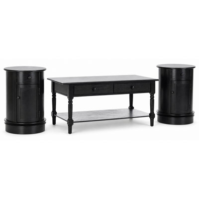 3-Piece Solid Wood Living Room Table Set