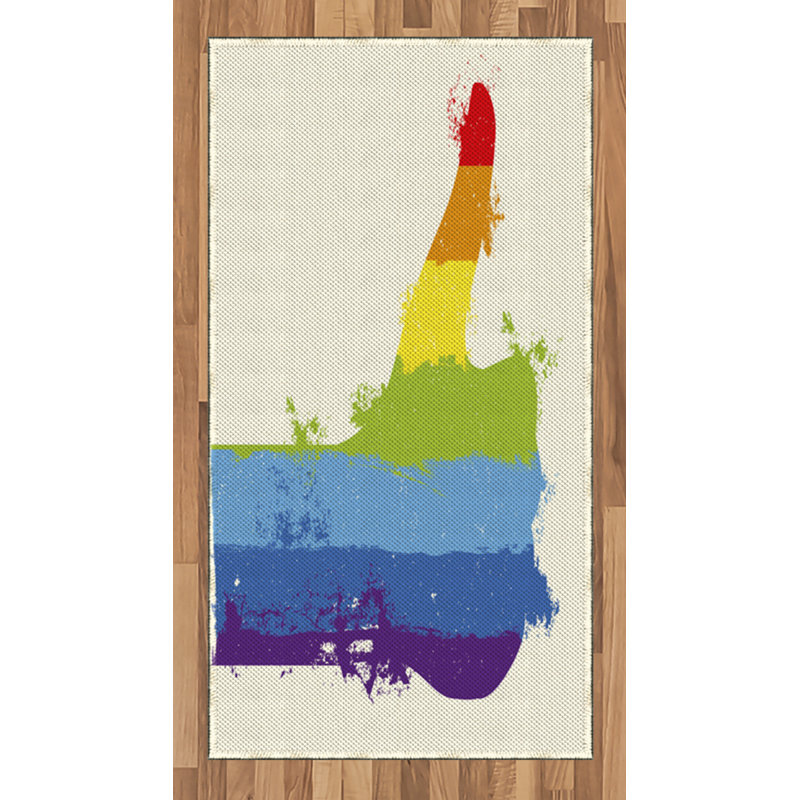Rainbow High Density Long Fiber Poly Threads Decorative Area Rug Carpet, Rectangle 2'7" x 5'