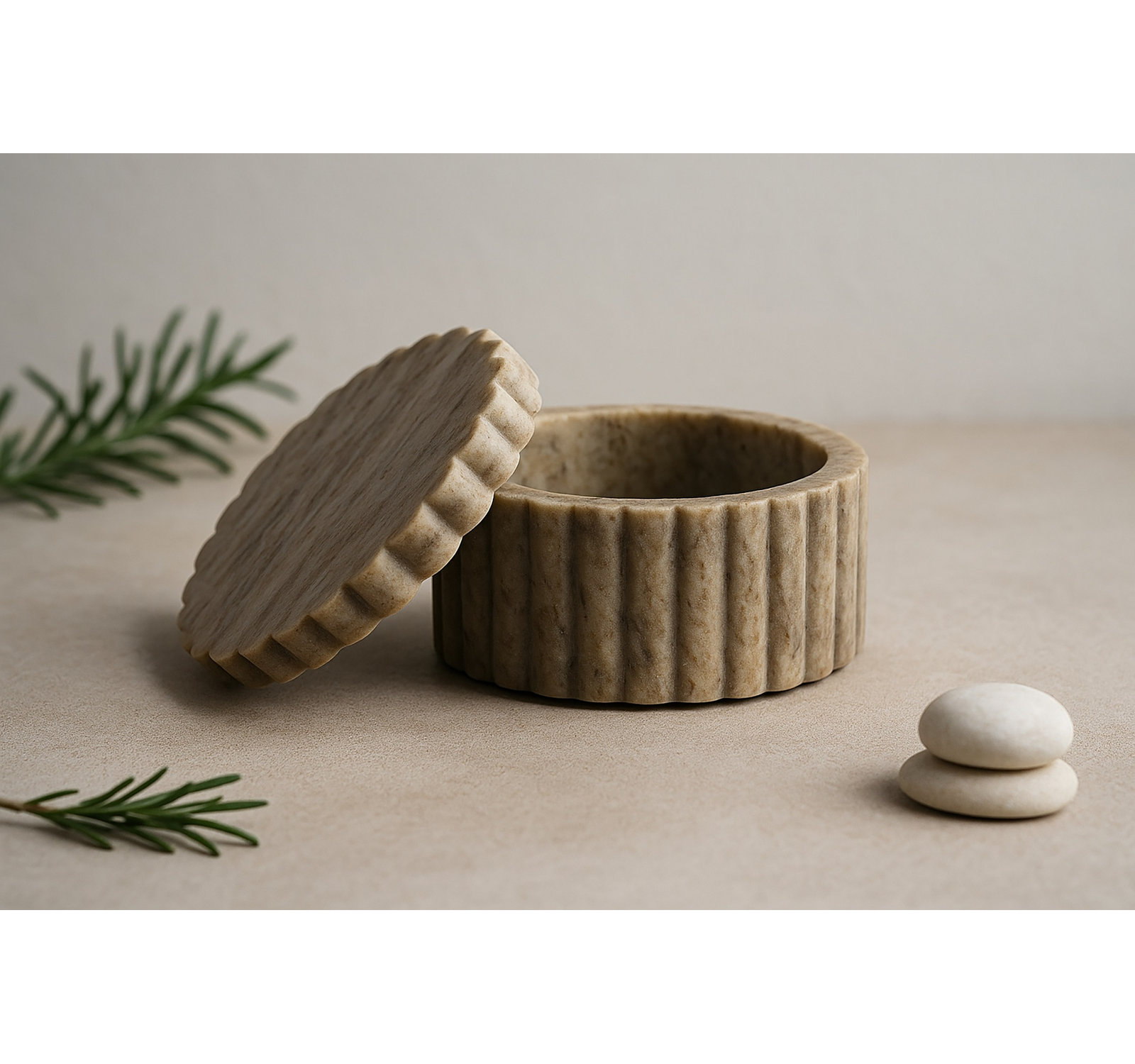 Stoneware Jar, Brown, 2.5" H x 5" W x 5" D