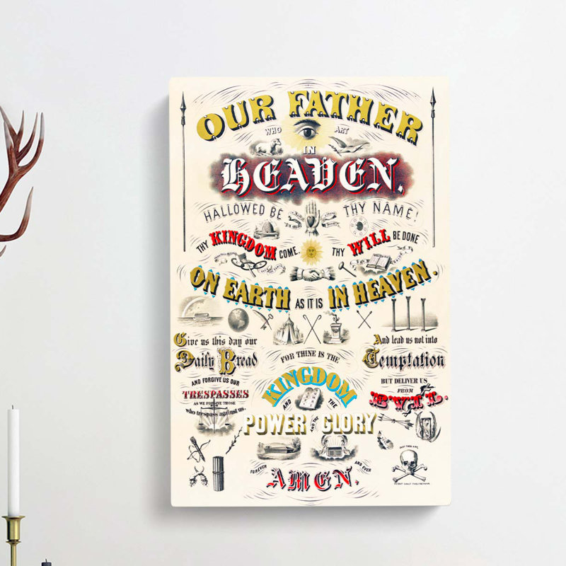 Our Father Who Art In Heaven Prayer - Wrapped Canvas, 50cm H x 35cm W x 3cm D