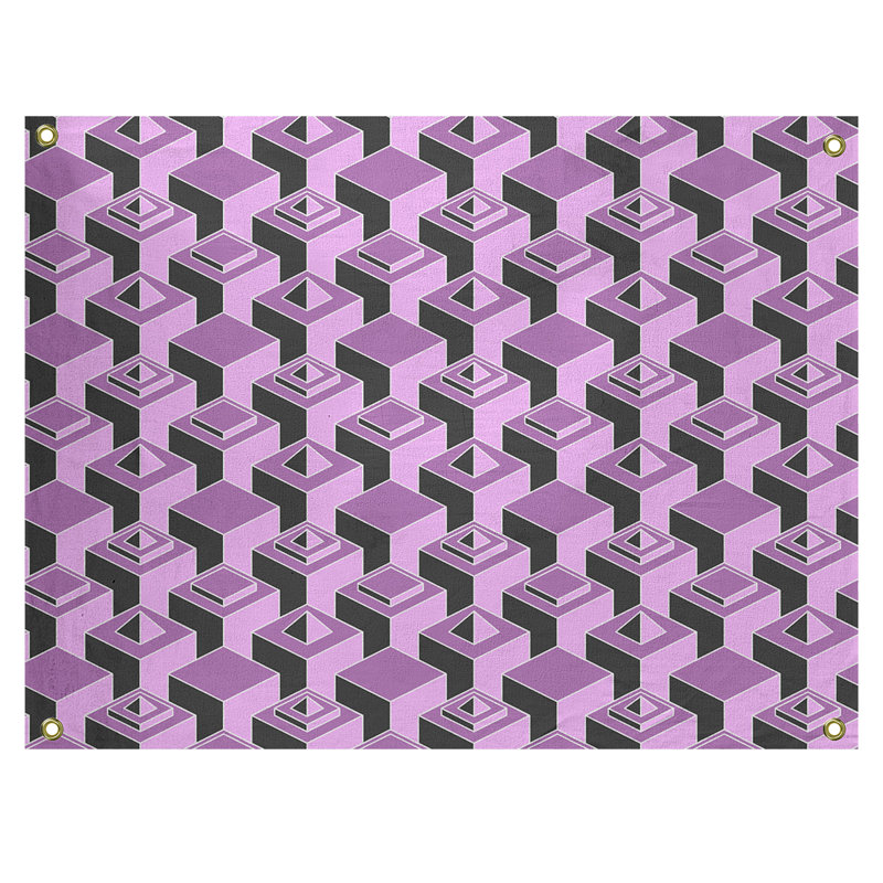 Tapisserie, H 26 po x l 36 po, Violet / noir