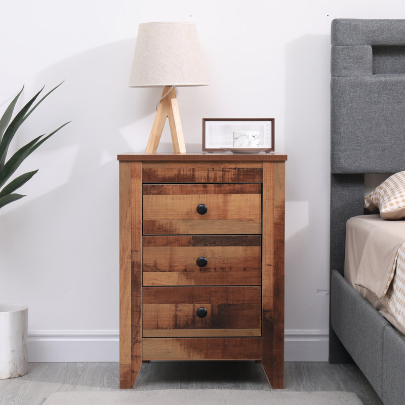 45cm W Manufactured Wood Bedside Table