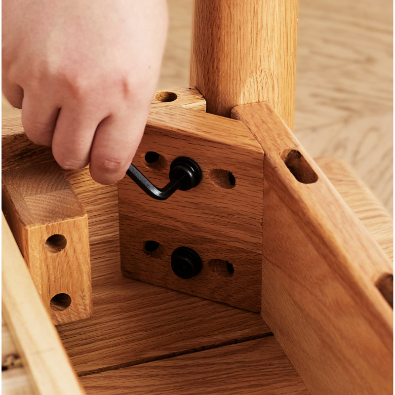 Bureau en bois massif - Chêne naturel pour poste de travail efficace avec aménagement