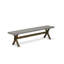 Ensemble de coin repas 3 pièces pour petits espaces comprenant une table de salle à manger rectangulaire avec pieds en X et 2 bancs de table, finition de base jacobine vieillie-1111043552-1111043562-1111043564