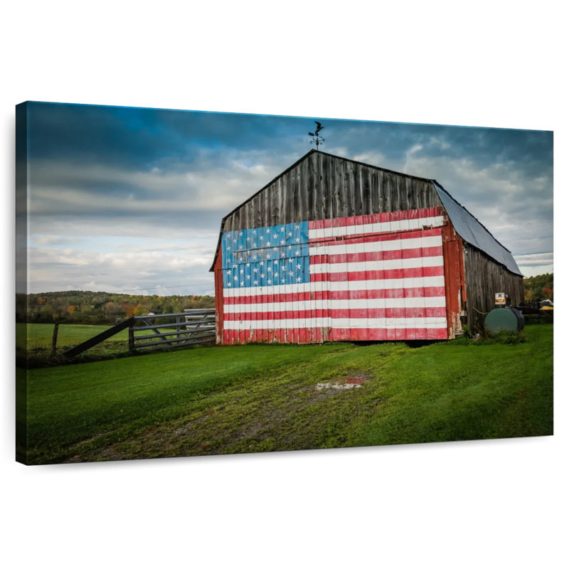 Borges American Flag On Barn, 8" H x 12" W