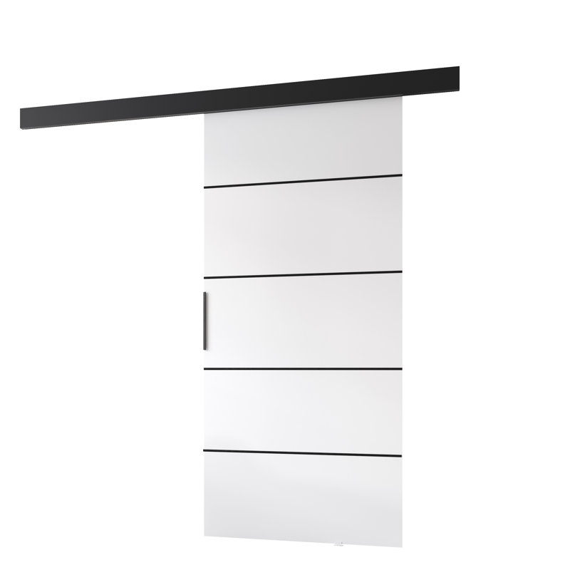Sliding Door Prim 1K, Interior Door, White/Black, 76cm x 205cm