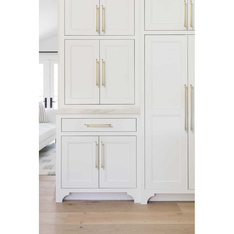 Poignée barre d'armoire, Laiton brossé clair, 12 3/5"