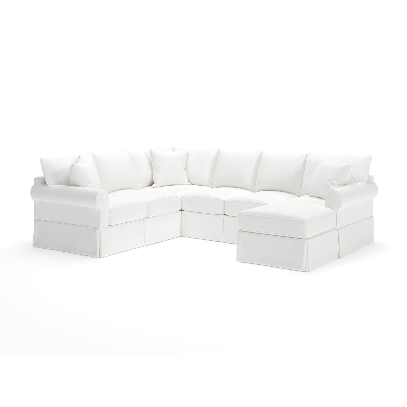 Amari Slipcovered U-Sectional, Right Hand Facing, Bayou Off White Canvas