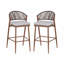 Ensemble de 2 tabourets de bar d'extérieur, structure en aluminium d'une hauteur de siège de 30,25 po avec dossier en PE en rotin-580701828-580701829