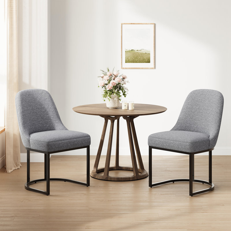 Chaise de salle à manger rembourrée Modern, Gris