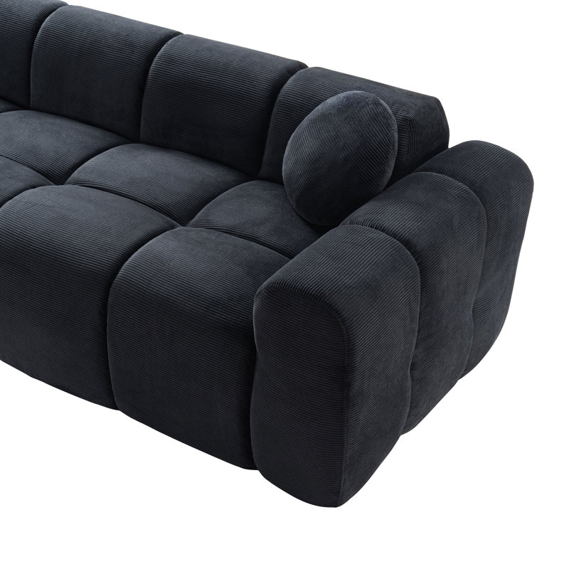 Très grand canapé à compression 98,4 po, Noir