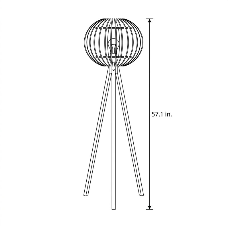 Lampe sur pied sculpturale en noyer