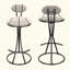 Tabourets de bar ronds en forme de S avec 2 chaises de comptoir rembourrées en velours pour la salle à manger-1675728860