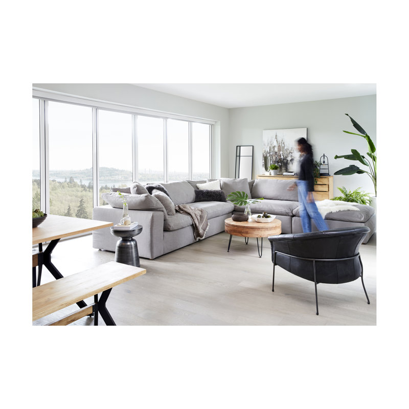 Clay Ottoman Fabric Livesmart Light Grey, Light Gray Performance